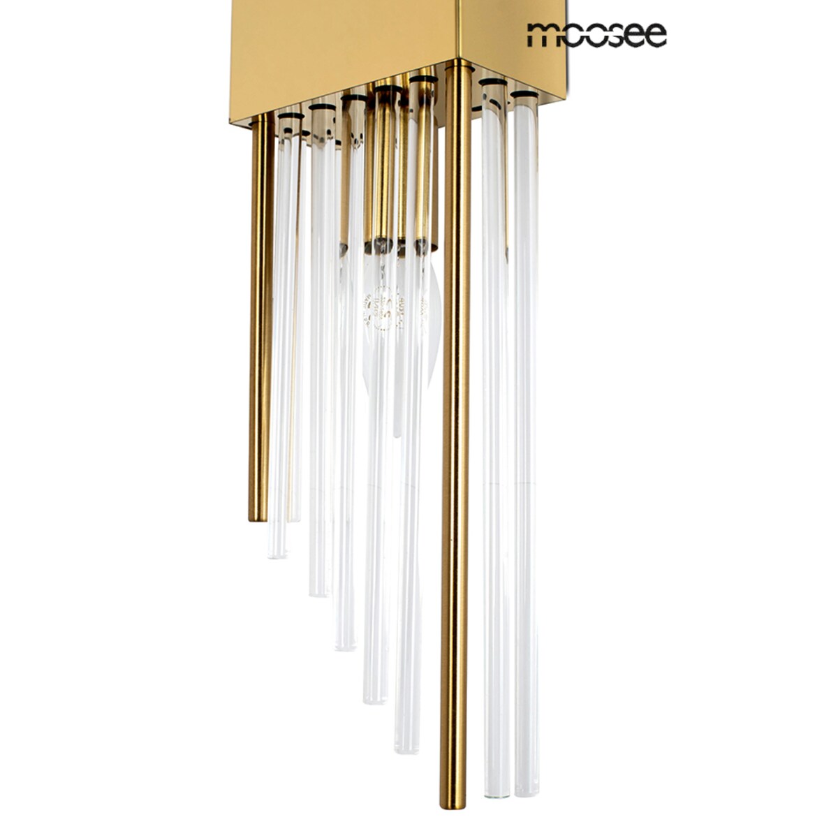 Kinkiet ścienny Slant MSE010100291 Moosee do sypialni glamour złoty przezroczysty