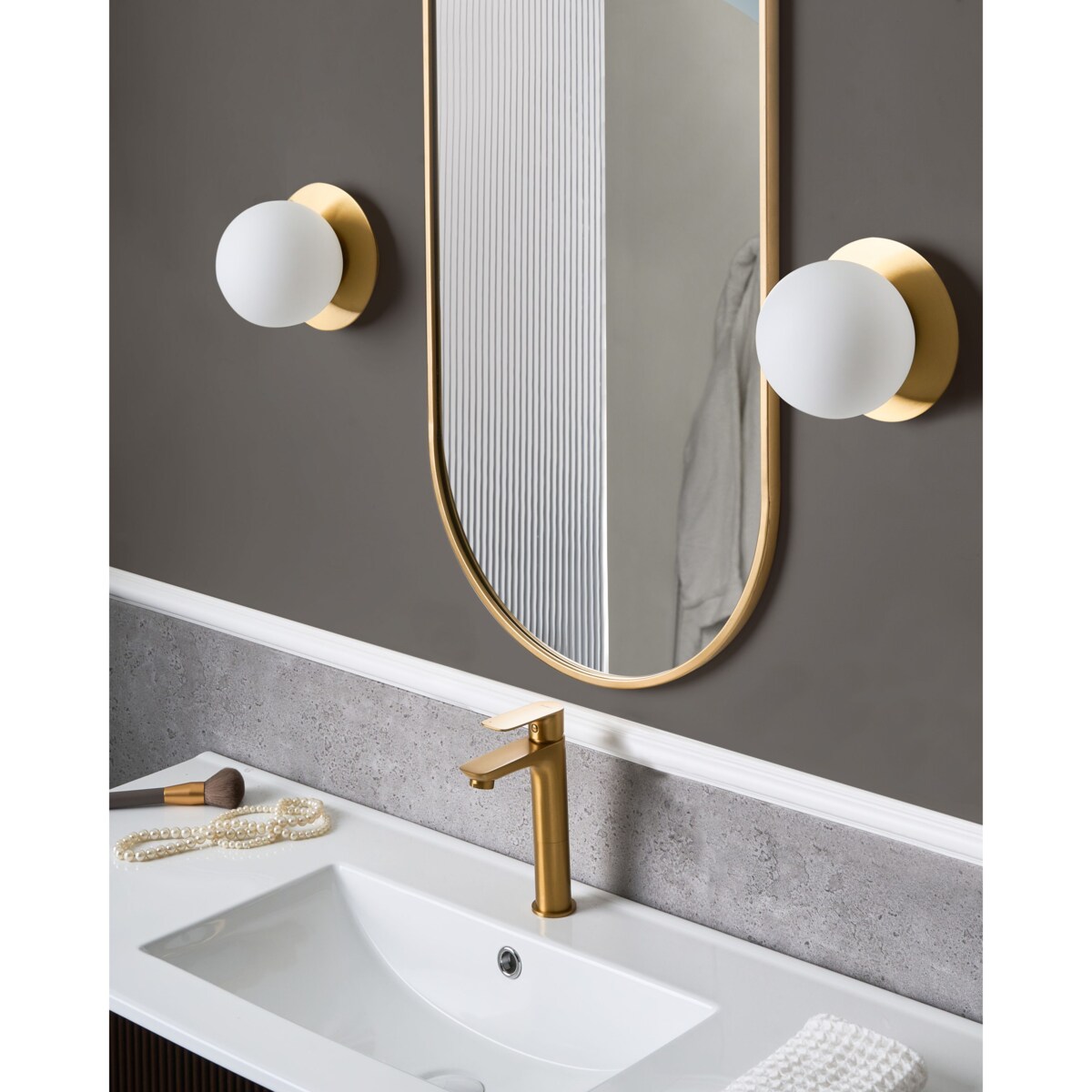 Zestaw 2 lamp ściennych BOUBLE Metal Złoty