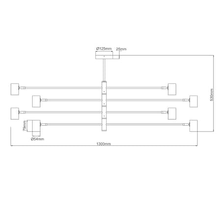 Lampa wisząca Light Prestige Snow czarny 8 x GU10 1 szt.