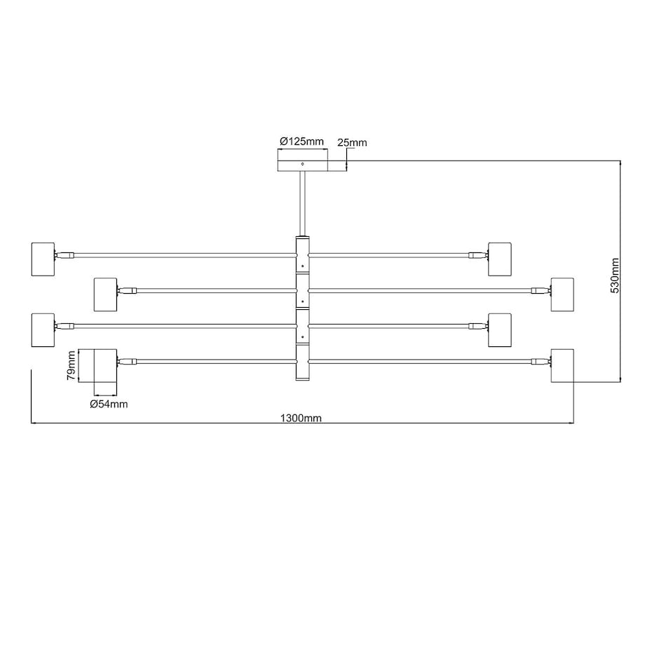 Lampa wisząca Light Prestige Snow czarny 8 x GU10 1 szt.
