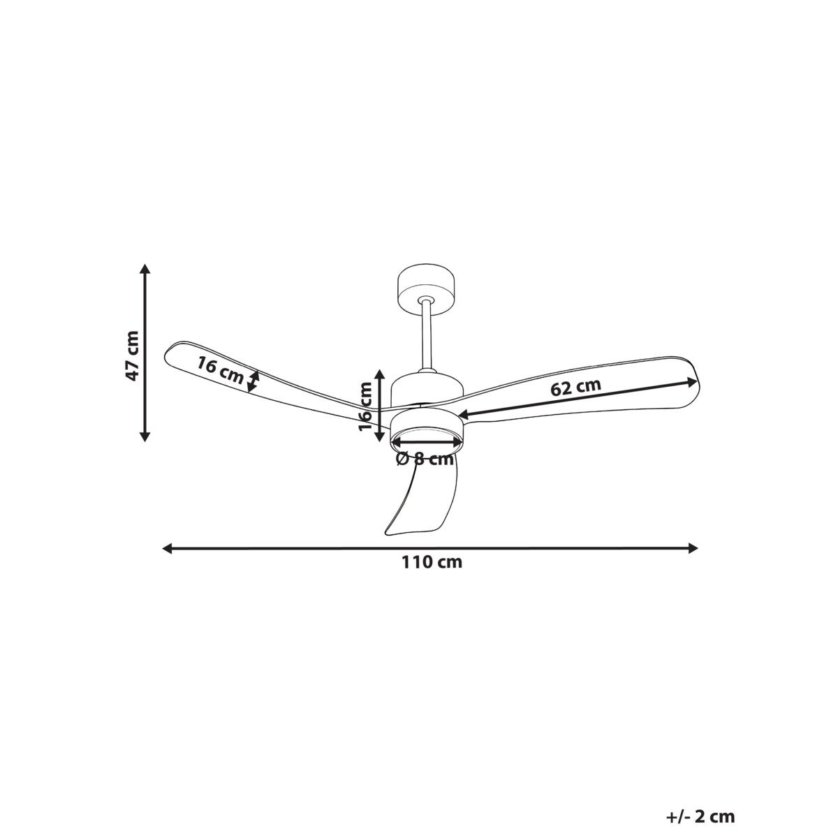 Wentylator sufitowy z lampą PRASLIN Biały