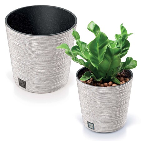 Doniczka Donica Ogrodowa 25/30 Cm Zestaw Na Taras Do Ogrodu Domu Eco Wood Biały