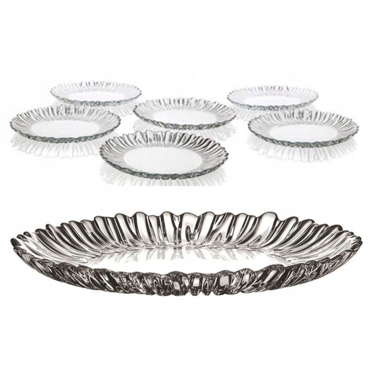 KOMPLET TALERZYKI DESEROWE + TALERZ NA CIASTO pasabahce na prezent aurora