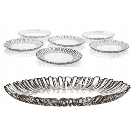 KOMPLET TALERZYKI DESEROWE + TALERZ NA CIASTO pasabahce na prezent aurora