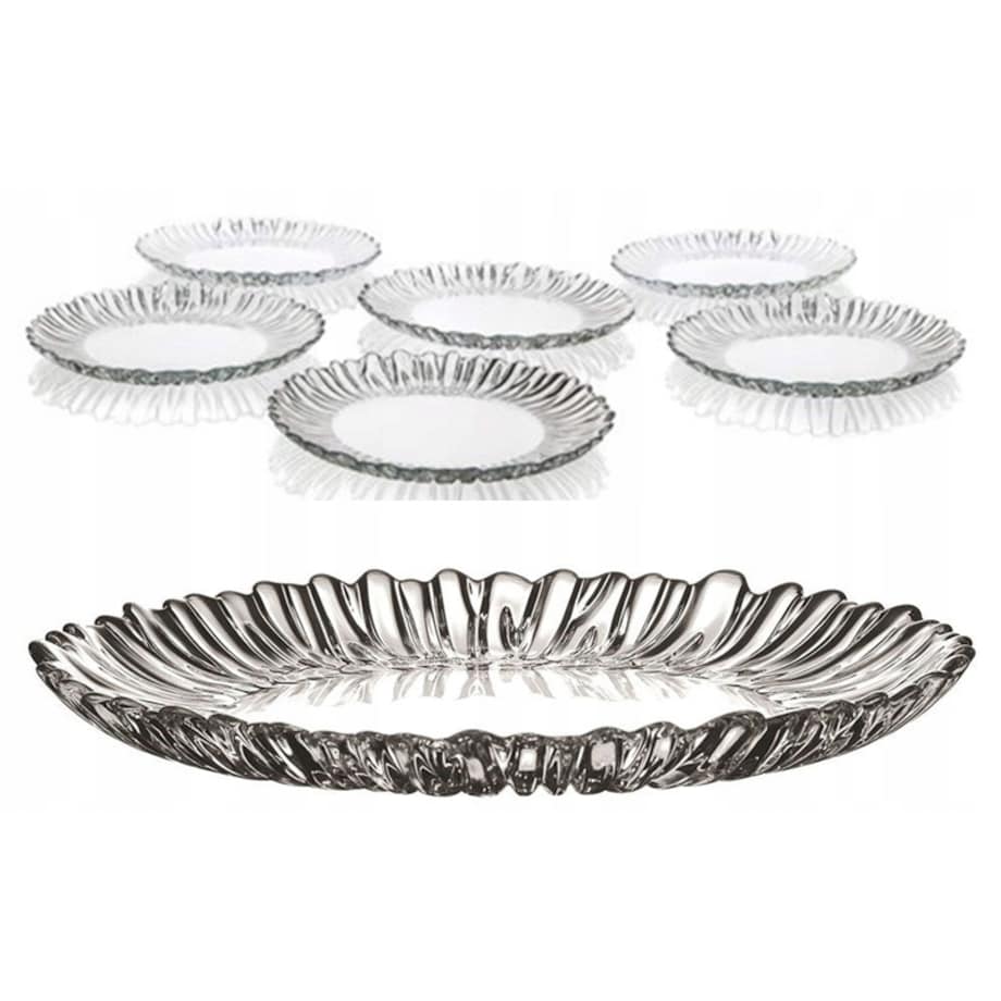 KOMPLET TALERZYKI DESEROWE + TALERZ NA CIASTO pasabahce na prezent aurora