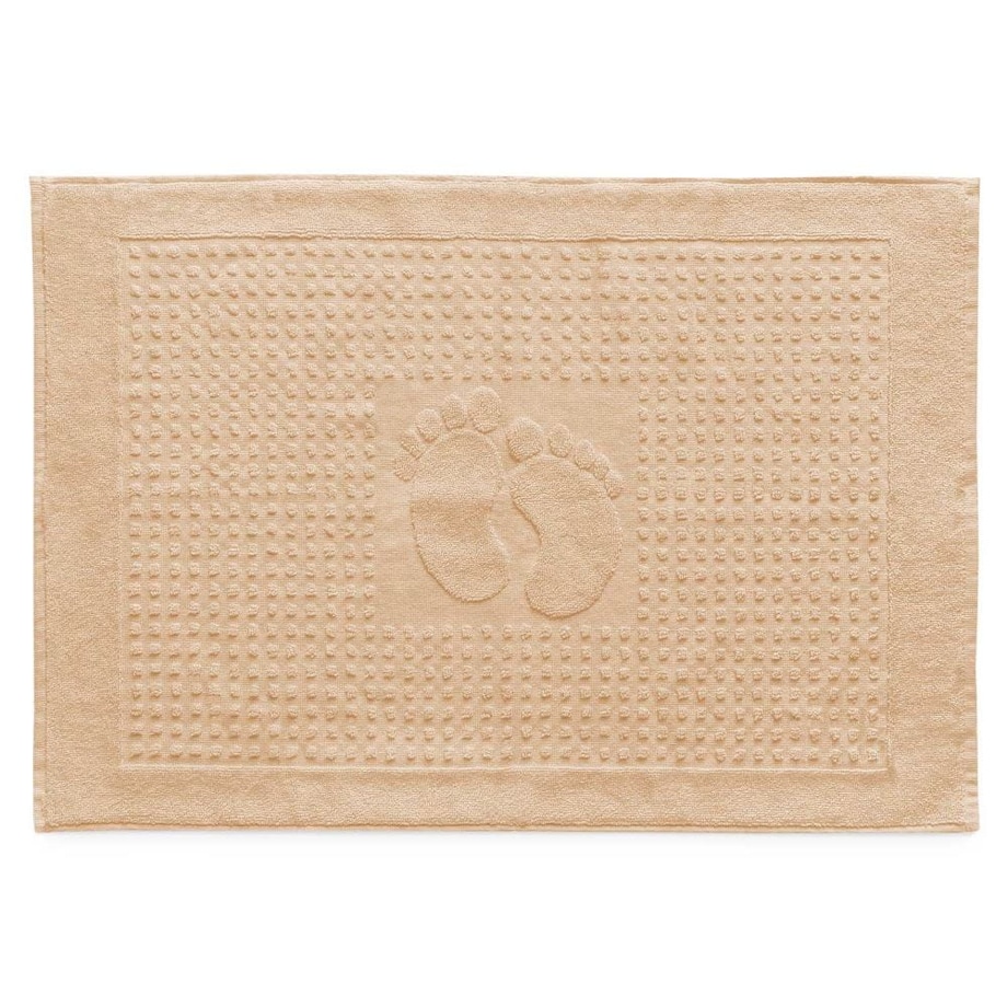 Dywanik łazienkowy 50x70 Stopki, 100% bawełna, kolor cappuccino