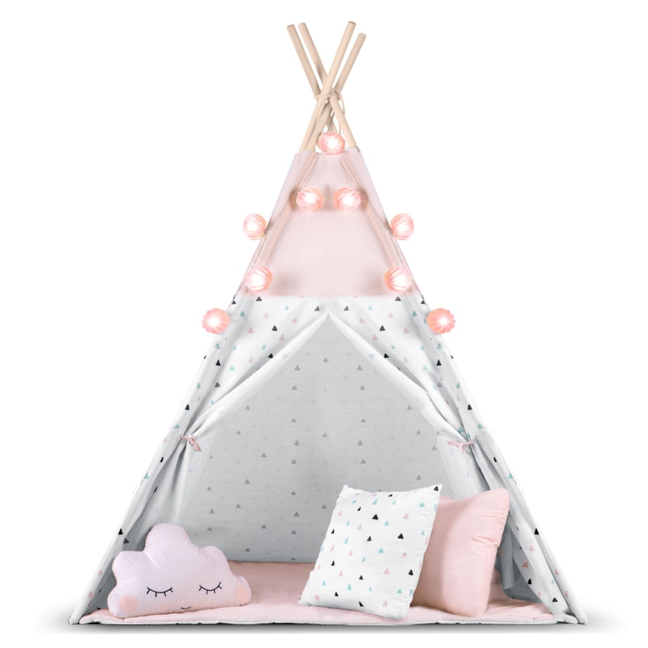 Tipi namiot wigwam dla dzieci teepee girlanda poduszki stabilizator Nukido