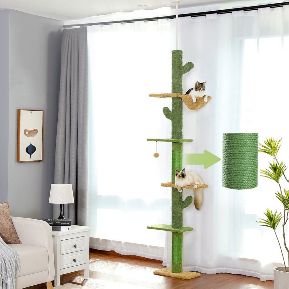 DRAPAK DLA KOTÓW SUFITOWY KAKTUS P70375