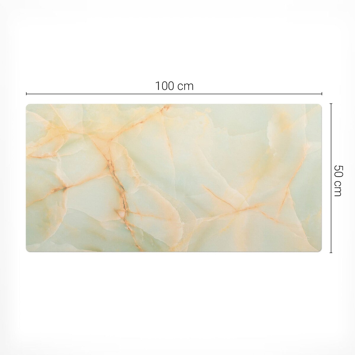 Kremowa mata na biurko Marmurowe żyłki, 100x50 cm