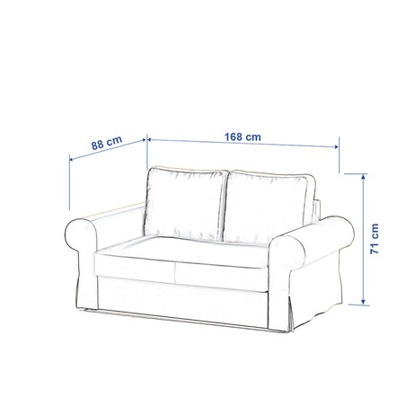 Pokrowiec na sofę Backabro 2-osobową rozkładaną, biała bukla, 168 x 88 x 71 cm, Boucle Teddy