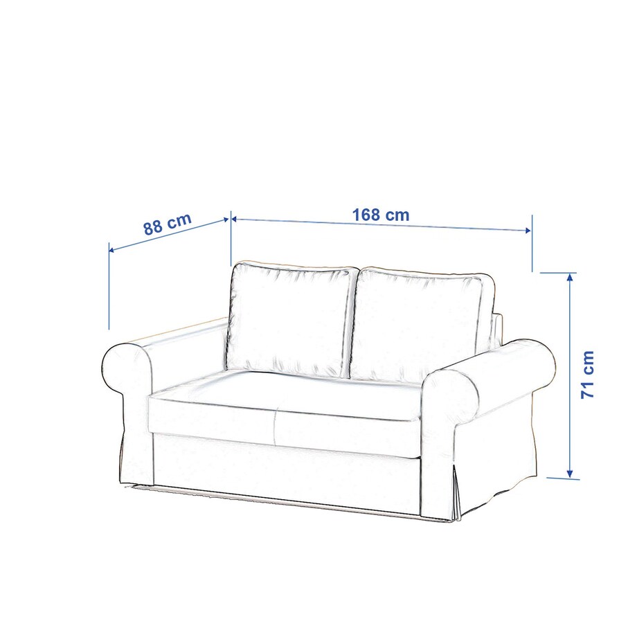 Pokrowiec na sofę Backabro 2-osobową rozkładaną, biała bukla, 168 x 88 x 71 cm, Boucle Teddy