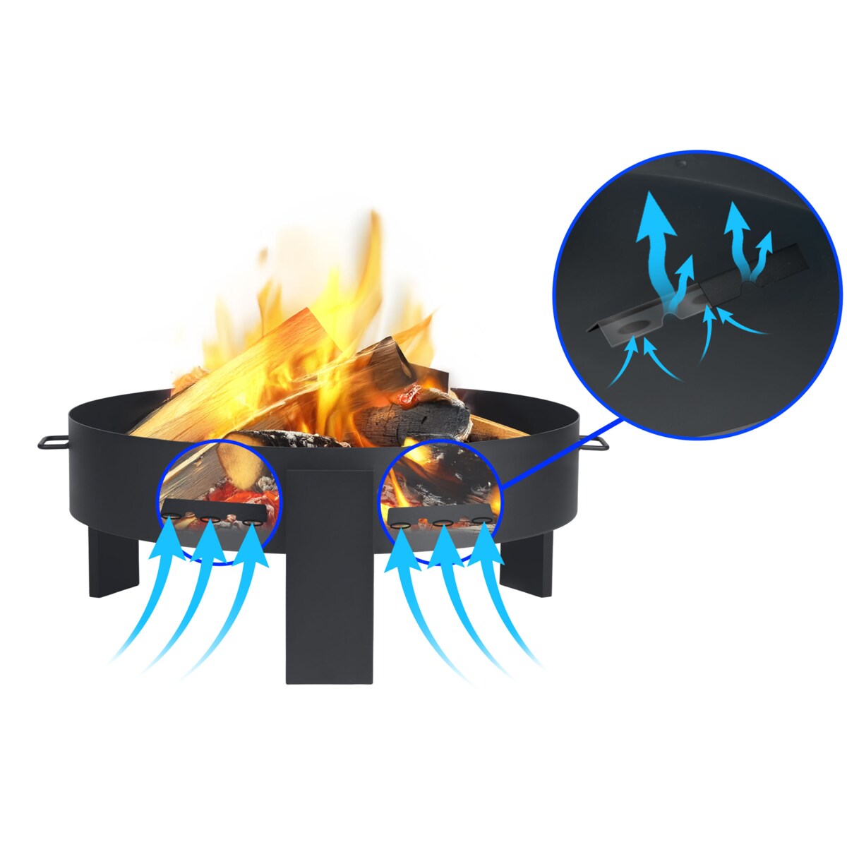 Palenisko ogrodowe z uchwytami na ognisko grill 80cm Berdsen BD-883