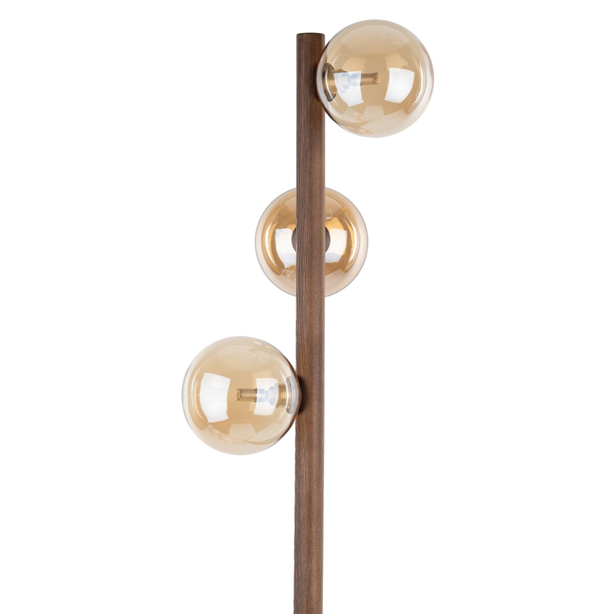 Lampa podłogowa TK Lighting ESTERA WOOD 16151, 3xG9, drewno, bursztynowe szkło, 150 cm