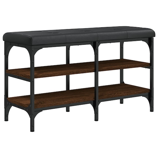 vidaXL Ławka na buty, brązowy dąb, 82x32x47cm, materiał drewnopochodny