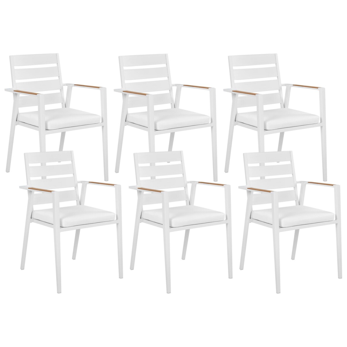 Zestaw ogrodowy dla 6 osób VALCANETTO/TAVIANO Metal Biały