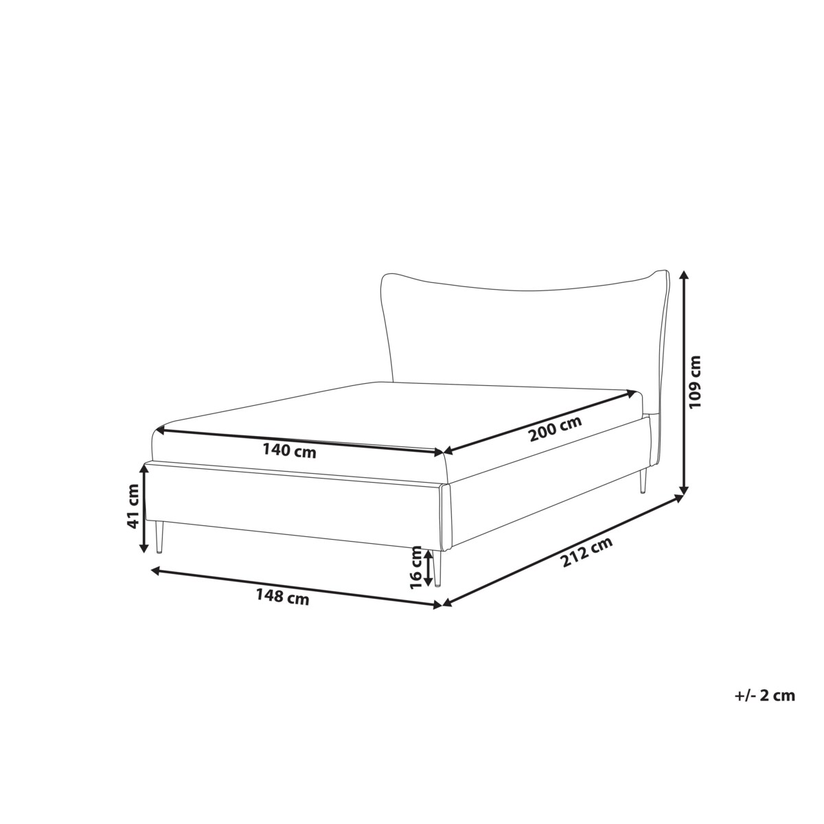 Łóżko welurowe 140 x 200 cm różowe CHALEIX
