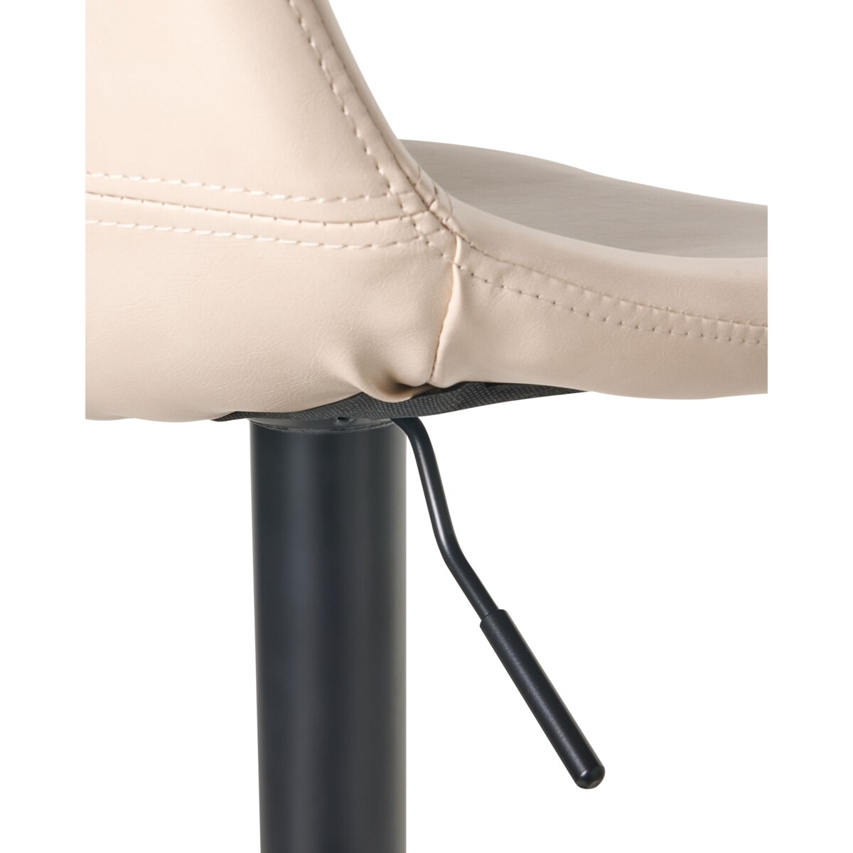 Zestaw 2 hokerów barowych LEBRIJA Ekoskóra Obrotowy Jasnobeżowy