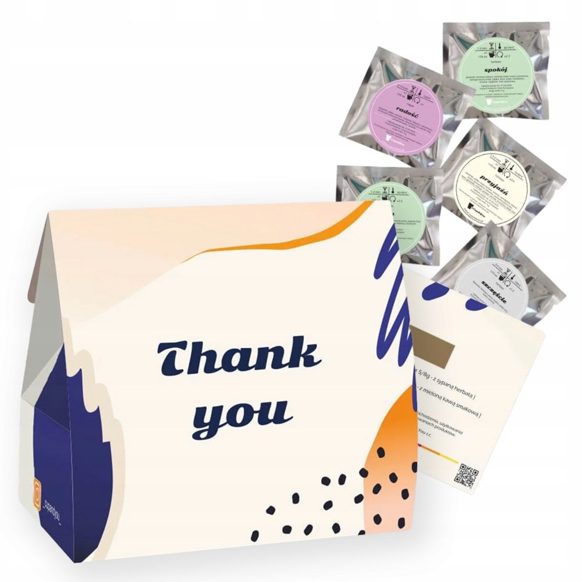 Mały zestaw 5 herbat sypanych THANK YOU drobny upominek prezent podziękowanie dla kobiety faceta kolegi koleżanki mamy taty żony męża nauczyciela wychowawcy