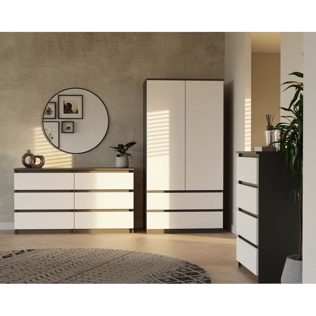 Szafa Malwa SS-90 ANTRACYT BIEL