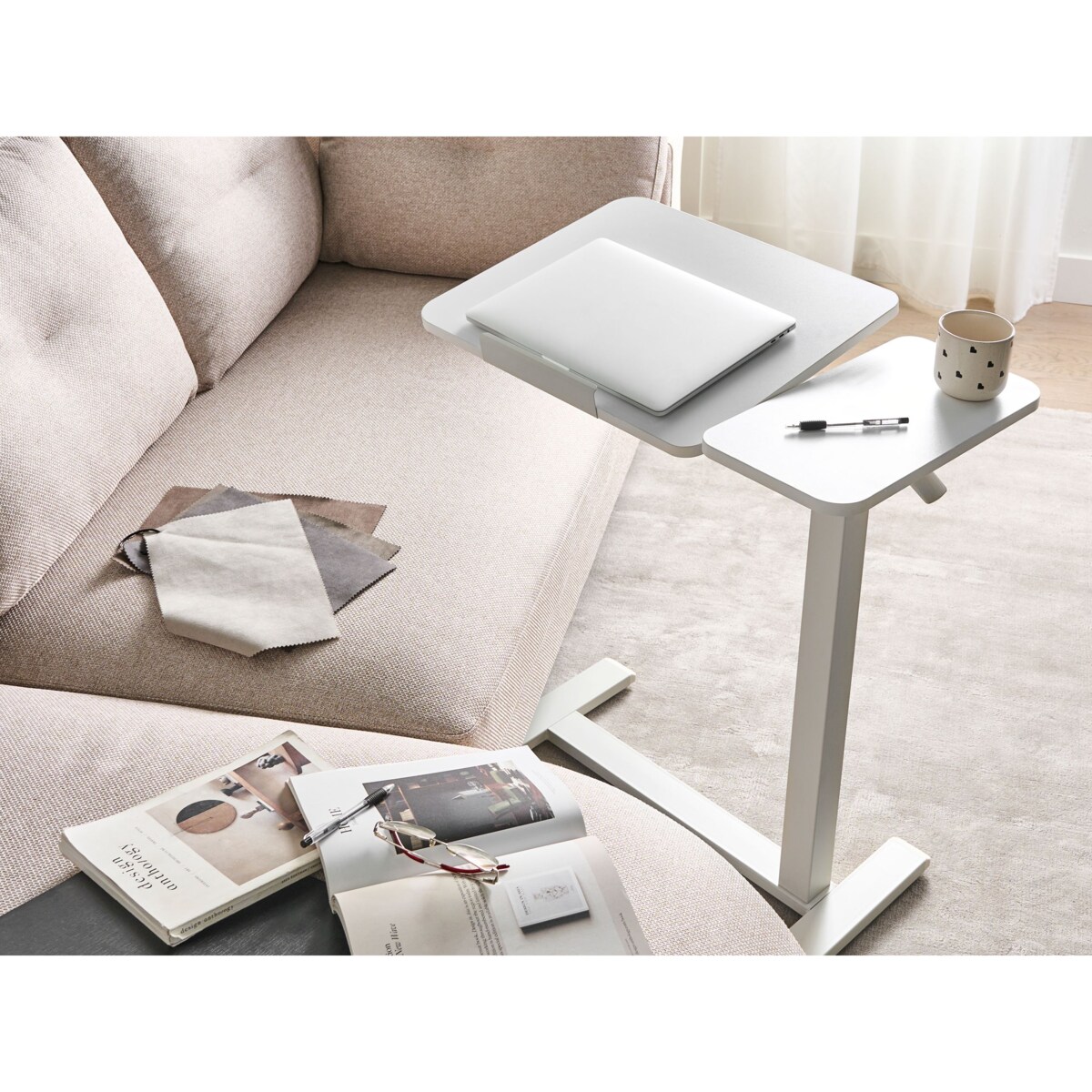 Regulowany stolik pod laptopa SCHOLA Biały 70 cm 40 cm