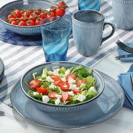 VILLA ITALIA Talerz głęboki ceramiczny niebieski 20 cm DENIM