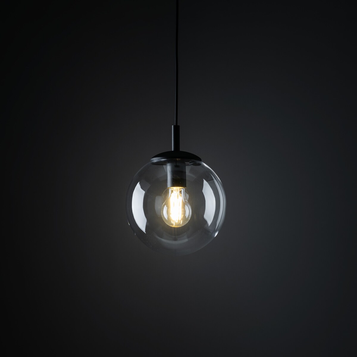 Lampa wisząca TK Lighting ESME Transparent 3267 czarna transparentna E27 regulowana wysokość