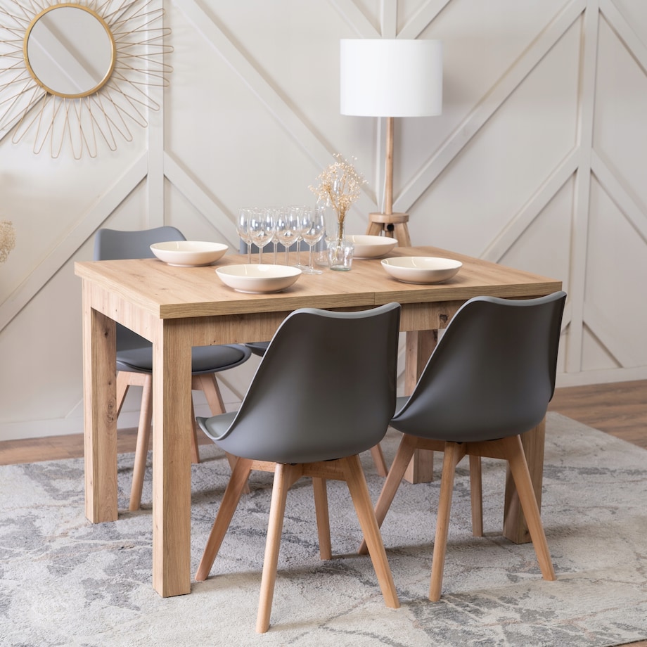 Krzesło Kuchenne Skandynawskie Szare Do Jadalni Kuchni Salonu Dąb SCANDI