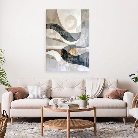 Obraz do salonu biura sypialni, Abstrakcja geometryczna fale 40x60 cm