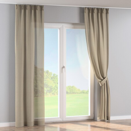 Zasłona na haczykach flex podwójnych 130x260 ciemny beż