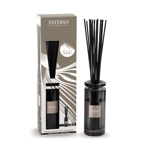Dyfuzor zapachowy z patyczkami Rêve blanc, 100 ml, Esteban