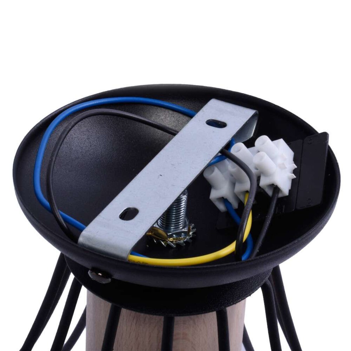 Druciana LAMPA sufitowa WILL MLP4189 Milagro natynkowa OPRAWA plafon metalowa klatka drewno czarna