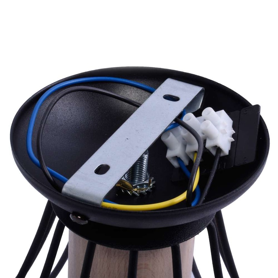 Druciana LAMPA sufitowa WILL MLP4189 Milagro natynkowa OPRAWA plafon metalowa klatka drewno czarna