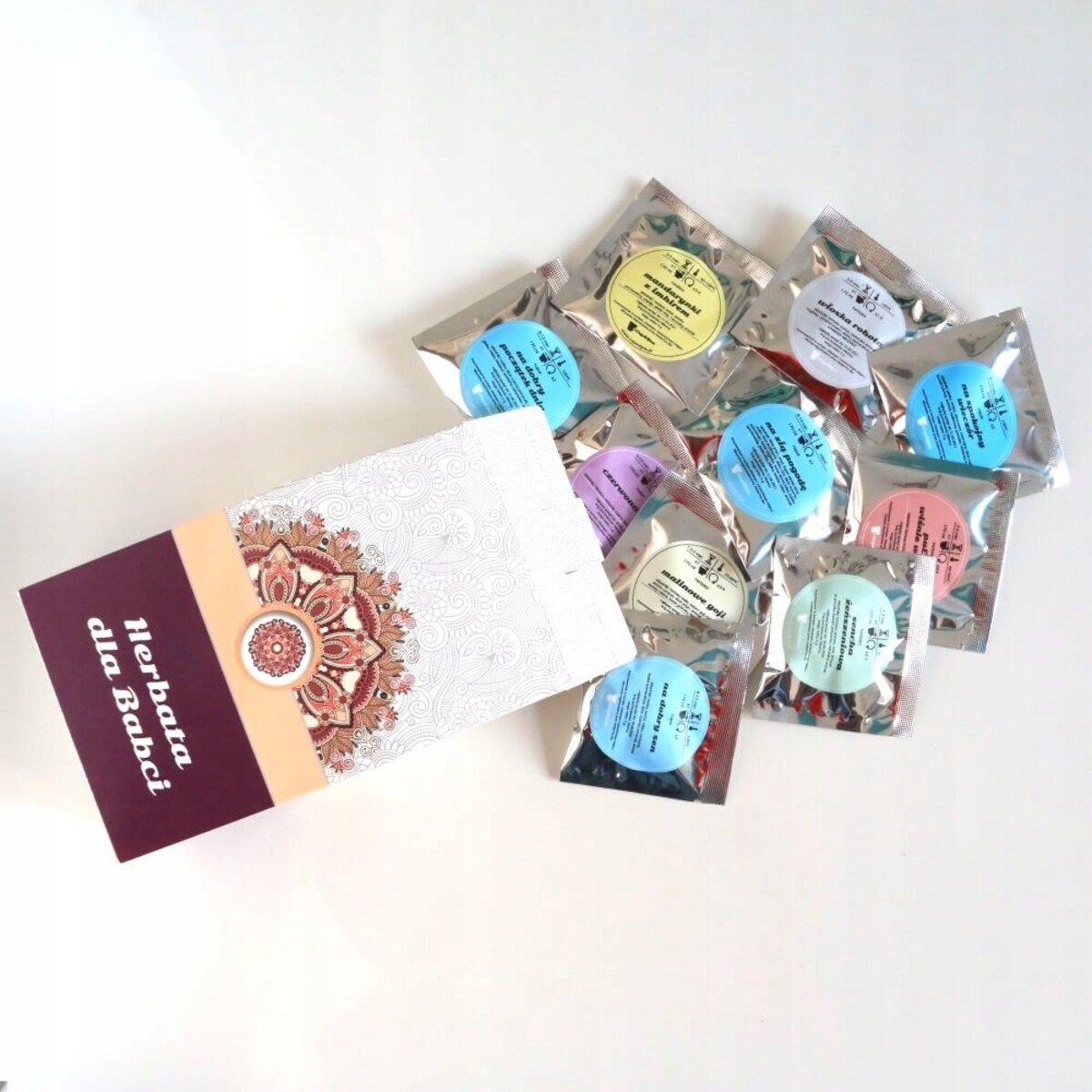 ZESTAW PREZENTOWY 10 HERBAT NA DZIEŃ BABCI PREZENT UPOMINEK DLA BABCI