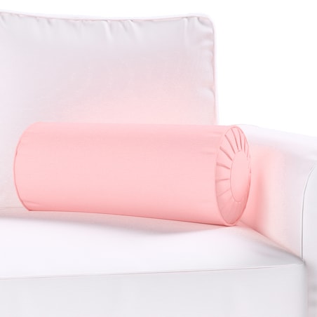 Poduszka wałek z zakładkami, pudrowy róż, Ø20 x 50 cm, Loneta