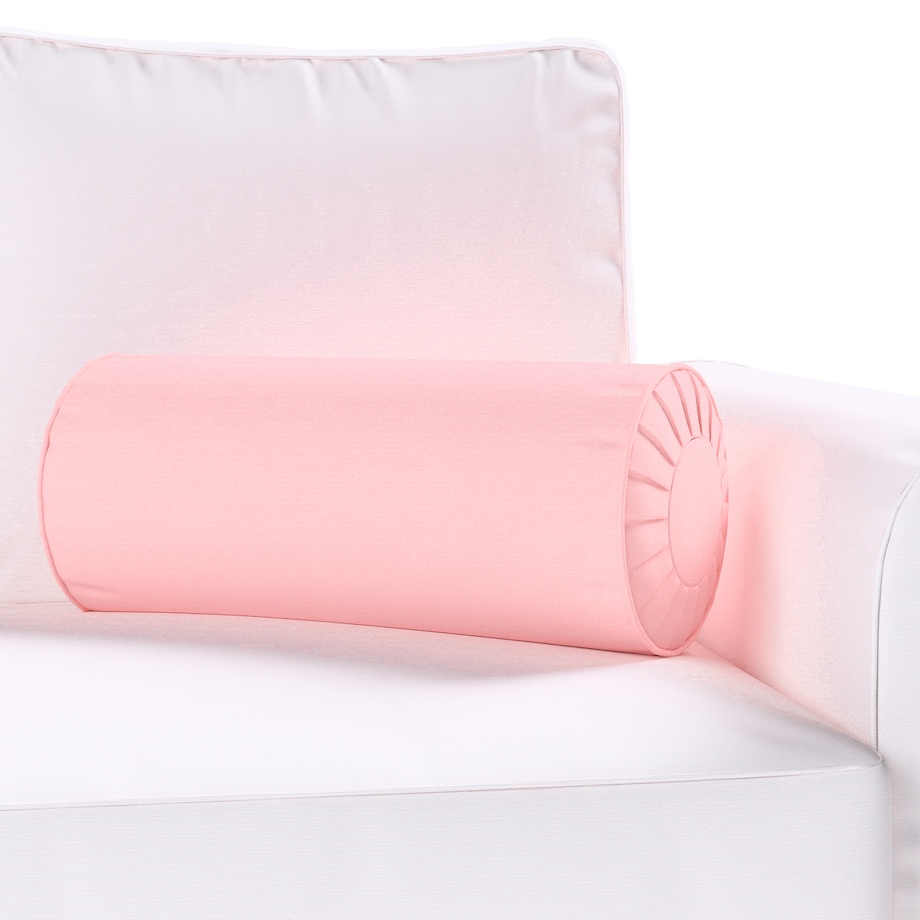 Poduszka wałek z zakładkami, pudrowy róż, Ø20 x 50 cm, Loneta