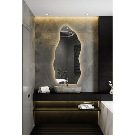 Lustro o organicznym kształcie z podświetleniem - AURO LED 2