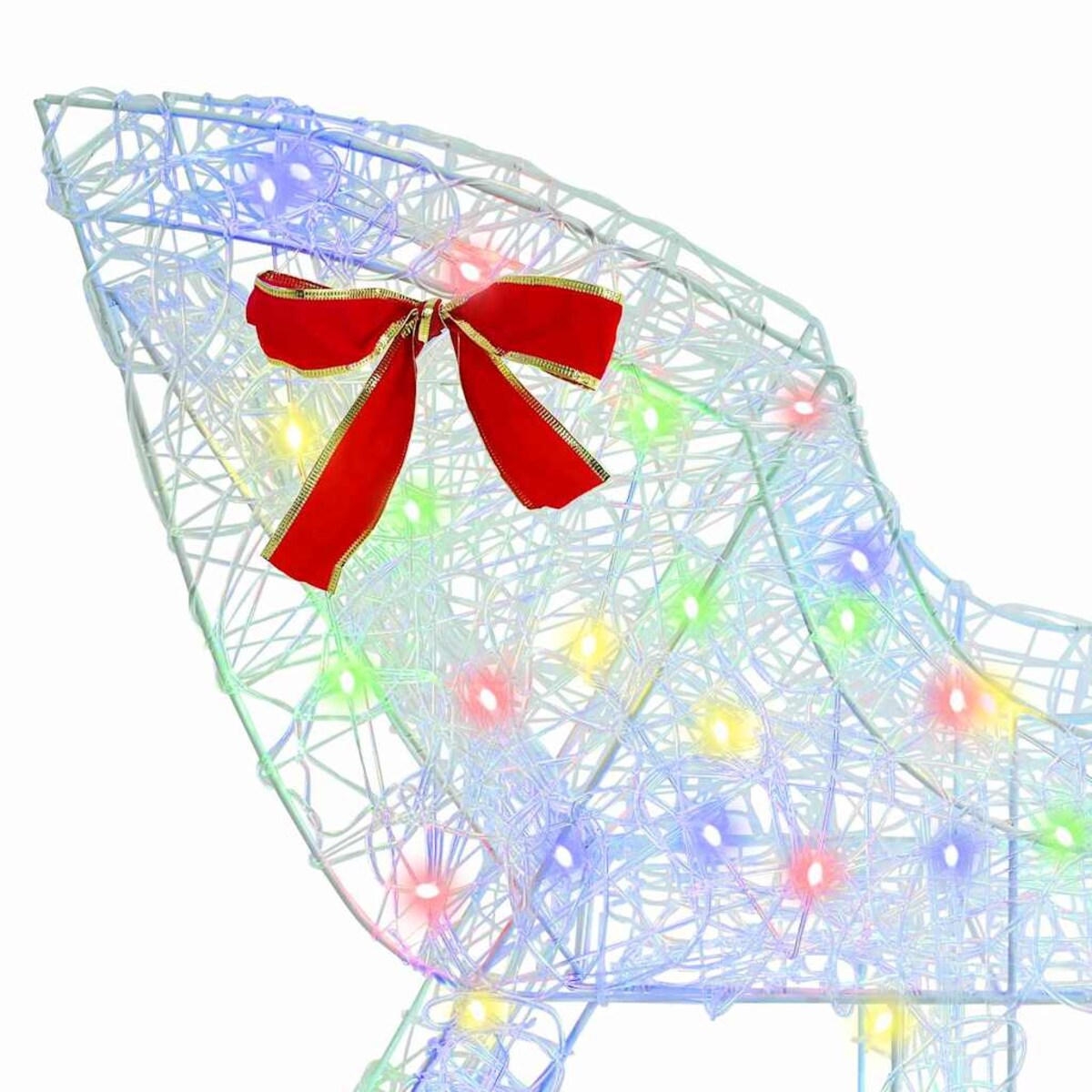 vidaXL Renifer ciągnący sanie kolorowy 70 x 26 x 128,5 cm Akryl