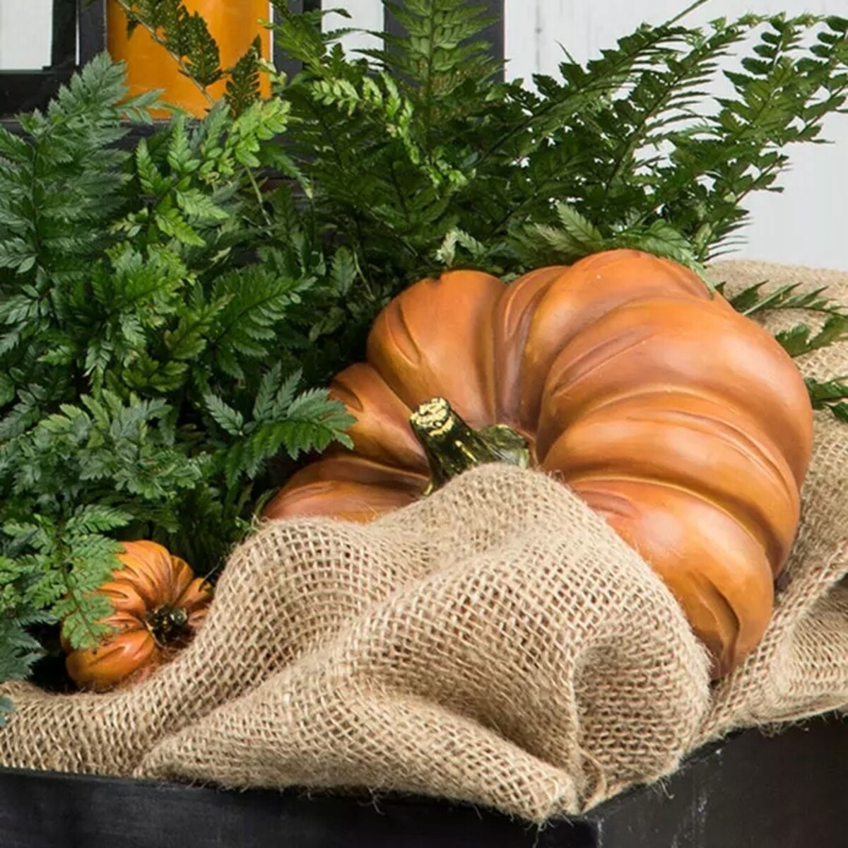 FIGURKA DYNIA OZDOBNA POMARAŃCZOWA 20cm NA JESIEŃ HALLOWEEN DEKORACYJNA