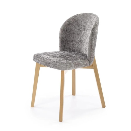 Krzesło tapicerowane BASSO szare/dąb naturalny