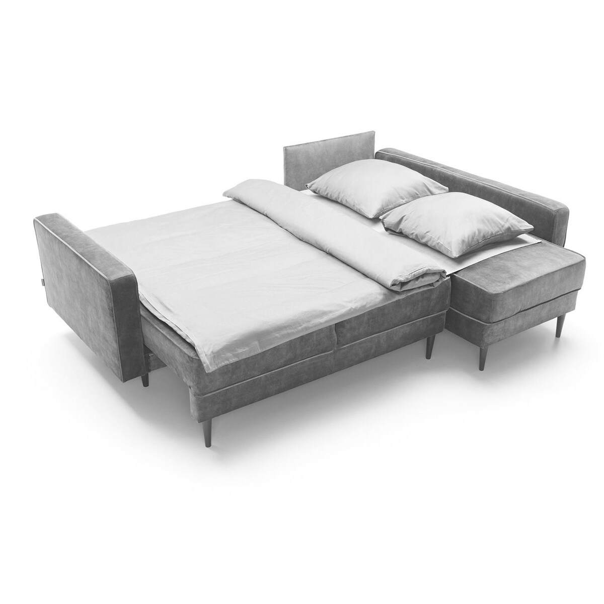 Narożnik rozkładany Svein, ciepły szary, 227 x 164 x 91 cm, Tkaniny tapicerskie - sofy