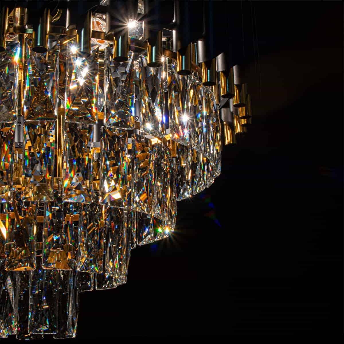 Żyrandol kryształowy glamour Toledo 6260/6 TR BL pałacowy czarny złoty