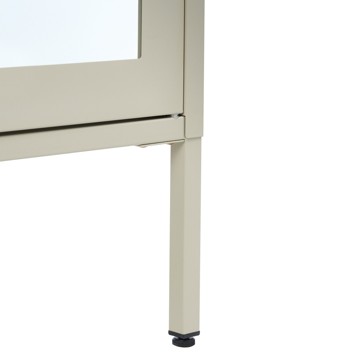 Witryna ze szklaną gablotą NASH 90 cm Metal Jasnobeżowy