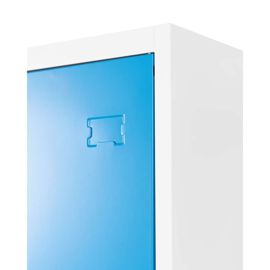 Szafa socjalna ubraniowa trzydrzwiowa ATHLETE Metal Biały/ niebieski