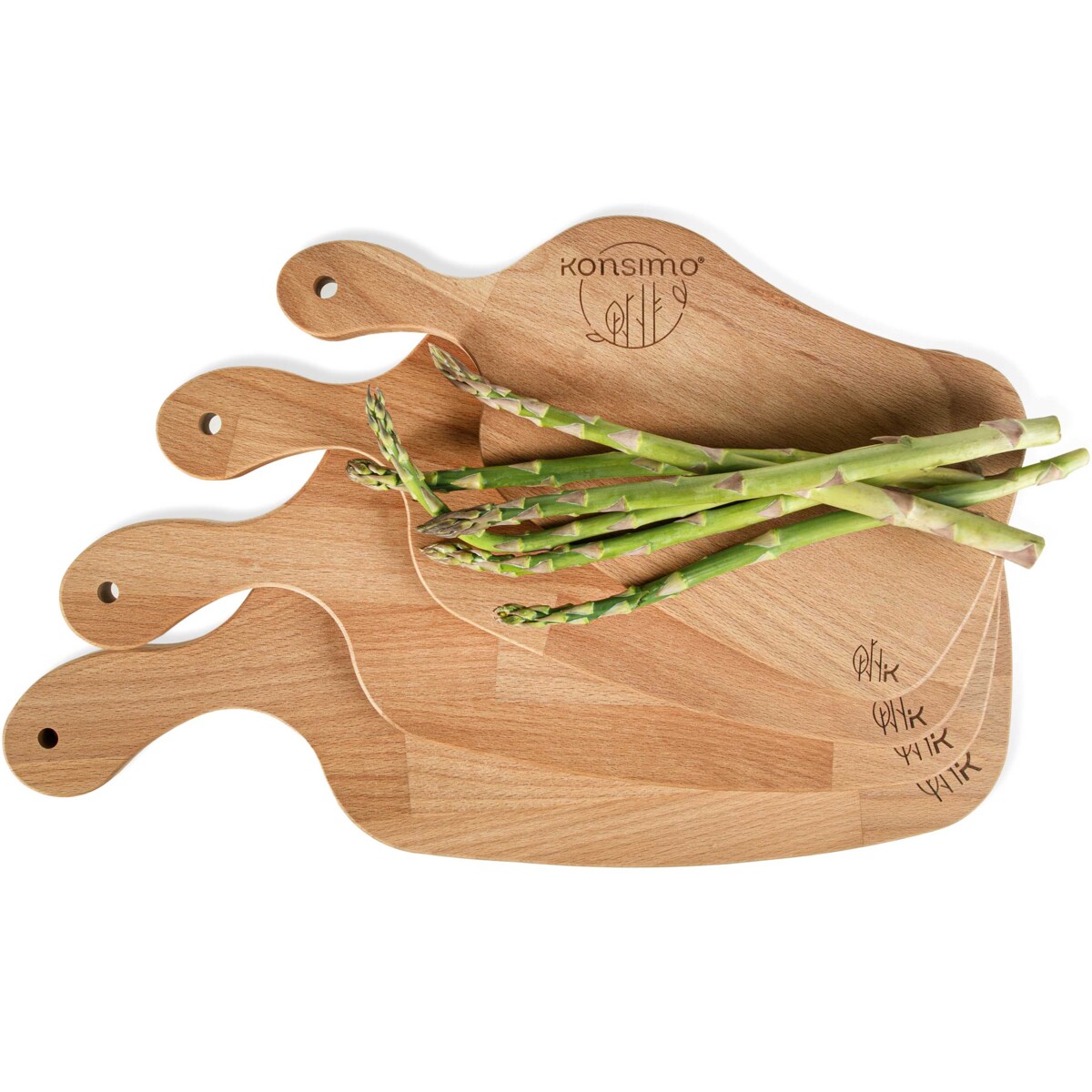 Konsimo LIVO Zestaw desek do krojenia (4szt.), drewno bukowe