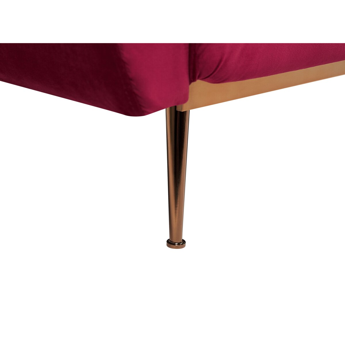 Sofa rozkładana welurowa burgundowa EINA