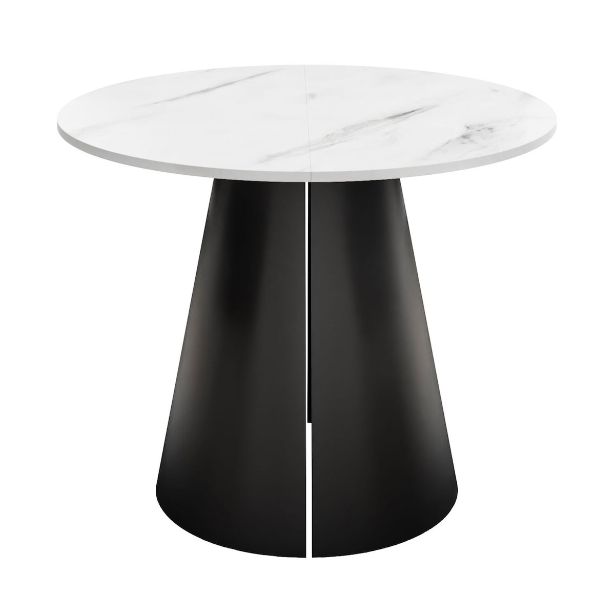 Okrągły stół rozkładany LAVA, średnica 120cm, czarny / Marmur Bianco