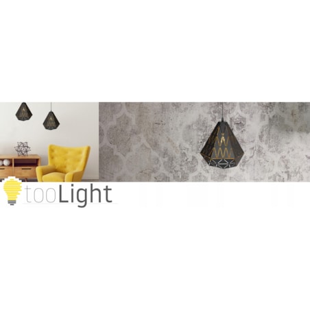 Lampa Sufitowa Wisząca Geometryczna Loft Czarna