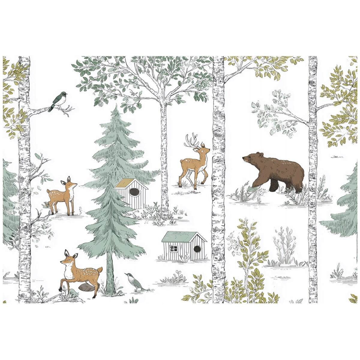 Fototapeta Dla Dzieci Na Flizelinie Las Drzewa Zielony 250x175