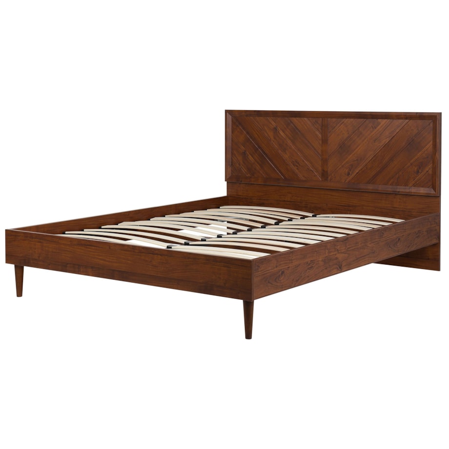 Łóżko LED 180 x 200 cm ciemne drewno MIALET