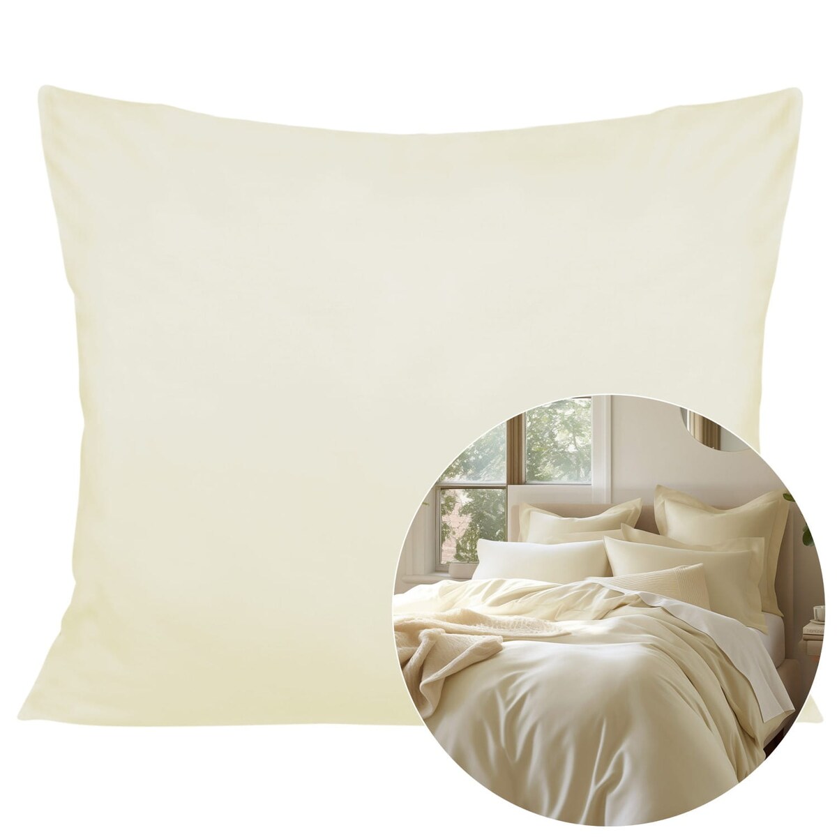 Poszewka satynowa 70x80 kolor Krem